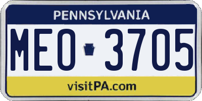 PA license plate MEO3705