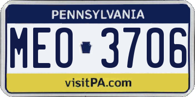 PA license plate MEO3706