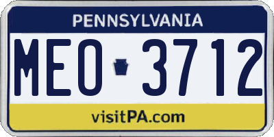 PA license plate MEO3712