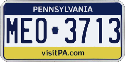 PA license plate MEO3713