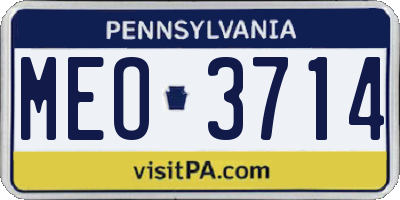 PA license plate MEO3714