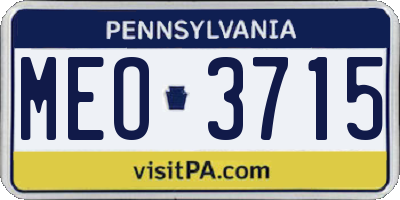 PA license plate MEO3715
