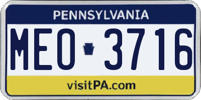 PA license plate MEO3716