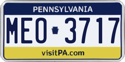 PA license plate MEO3717