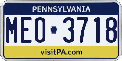 PA license plate MEO3718