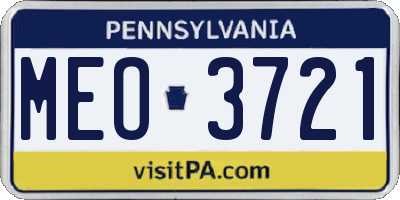 PA license plate MEO3721