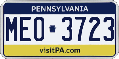 PA license plate MEO3723