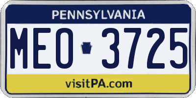 PA license plate MEO3725