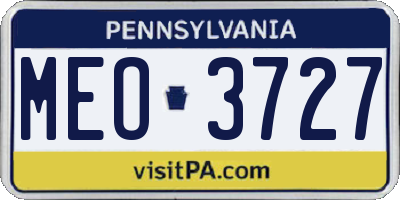 PA license plate MEO3727