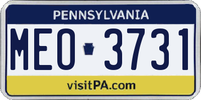 PA license plate MEO3731