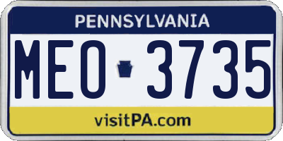 PA license plate MEO3735