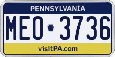 PA license plate MEO3736