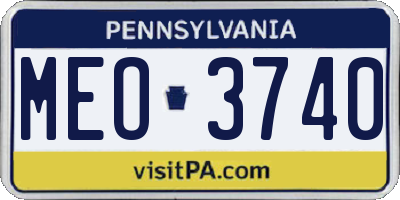 PA license plate MEO3740