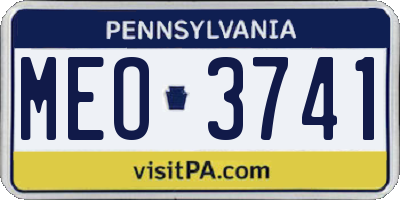 PA license plate MEO3741