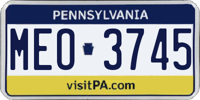 PA license plate MEO3745