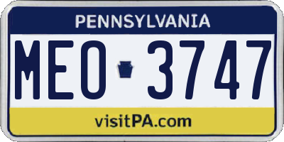 PA license plate MEO3747
