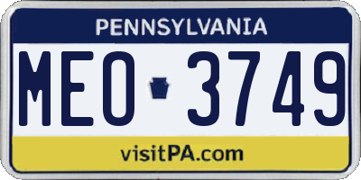 PA license plate MEO3749