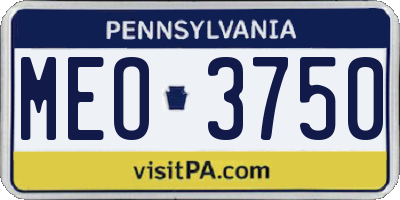 PA license plate MEO3750
