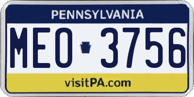 PA license plate MEO3756