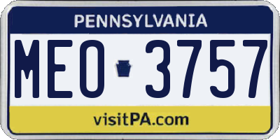 PA license plate MEO3757