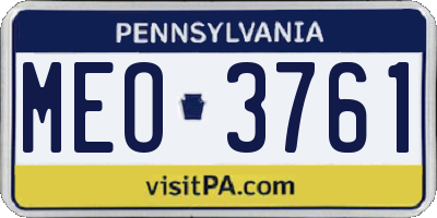 PA license plate MEO3761