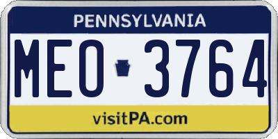 PA license plate MEO3764
