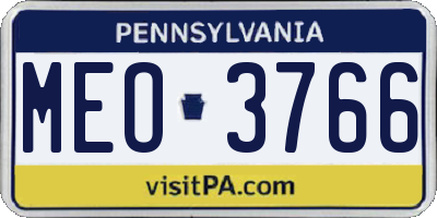 PA license plate MEO3766