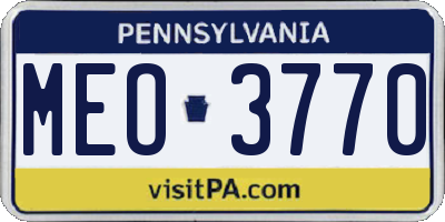 PA license plate MEO3770