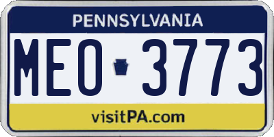 PA license plate MEO3773
