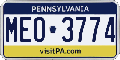 PA license plate MEO3774