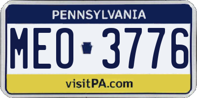 PA license plate MEO3776