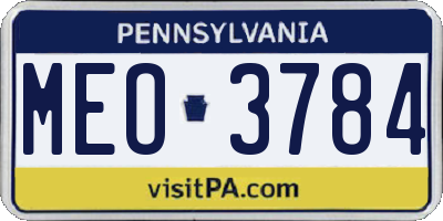 PA license plate MEO3784