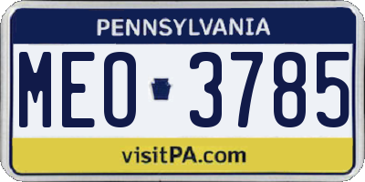 PA license plate MEO3785