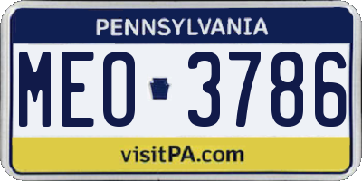 PA license plate MEO3786