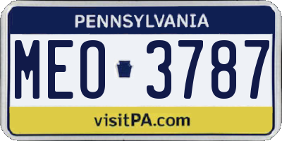 PA license plate MEO3787