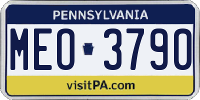 PA license plate MEO3790