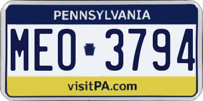 PA license plate MEO3794