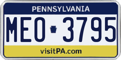 PA license plate MEO3795