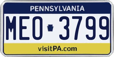 PA license plate MEO3799