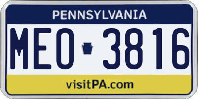 PA license plate MEO3816