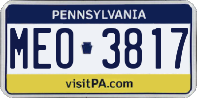 PA license plate MEO3817