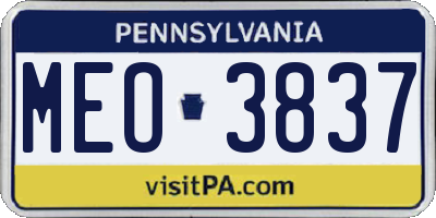 PA license plate MEO3837