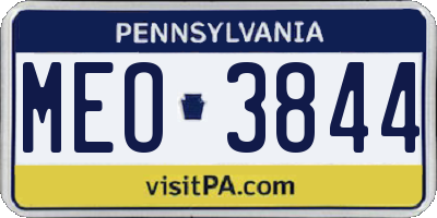 PA license plate MEO3844