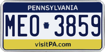 PA license plate MEO3859