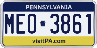 PA license plate MEO3861