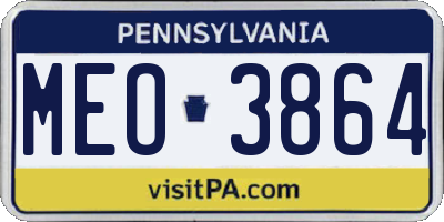 PA license plate MEO3864