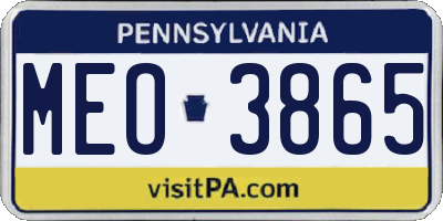 PA license plate MEO3865