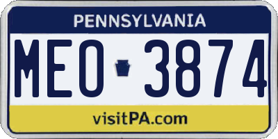 PA license plate MEO3874