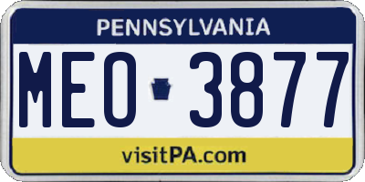 PA license plate MEO3877