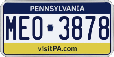 PA license plate MEO3878